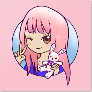 Pink Haired girl - Megan/Leah/LD Lizzie Cutie girl Posters and Art